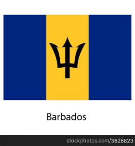 Flag of the country barbados. Vector illustration. Exact colors.