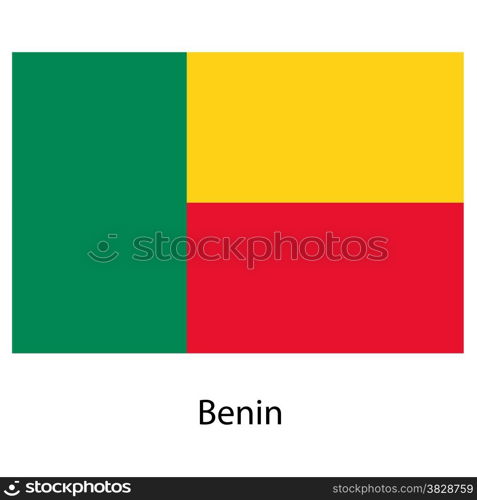 Flag of the country benin. Vector illustration. Exact colors.