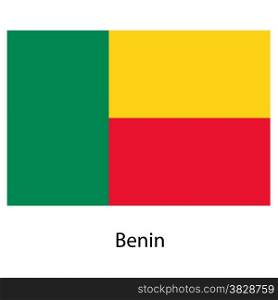 Flag of the country benin. Vector illustration. Exact colors.