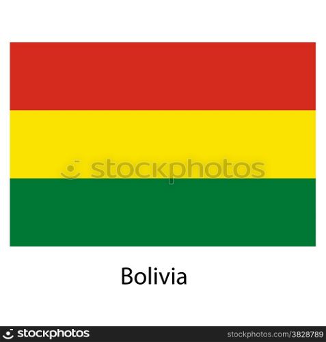 Flag of the country bolivia. Vector illustration. Exact colors.