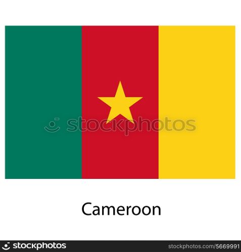 Flag of the country cameroon. Vector illustration. Exact colors.