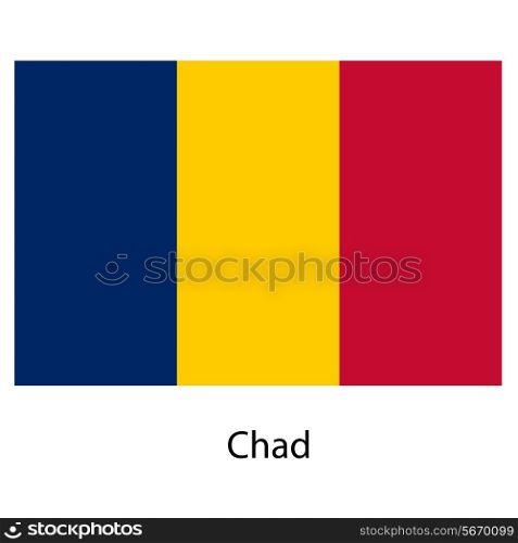 Flag of the country chad. Vector illustration. Exact colors.