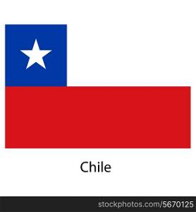 Flag of the country chile. Vector illustration. Exact colors.