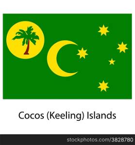 Flag of the country cocos islands. Vector illustration. Exact colors.