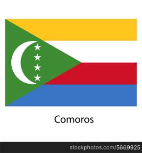 Flag of the country comoros. Vector illustration. Exact colors.