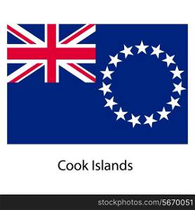 Flag of the country cook islands. Vector illustration. Exact colors.