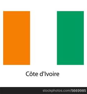Flag of the country cote divoire. Vector illustration. Exact colors.