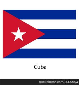 Flag of the country cuba. Vector illustration. Exact colors.
