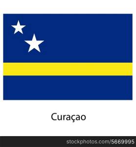 Flag of the country curacao. Vector illustration. Exact colors.