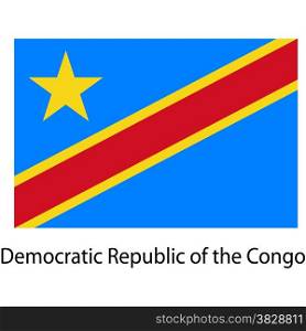 Flag of the country democratic republic congo. Vector illustration. Exact colors.