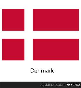 Flag of the country denmark. Vector illustration. Exact colors.