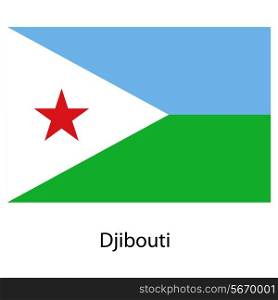 Flag of the country djibouti. Vector illustration. Exact colors.