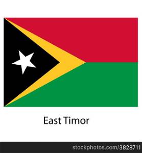 Flag of the country east timor. Vector illustration. Exact colors.