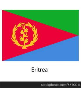 Flag of the country eritrea. Vector illustration. Exact colors.