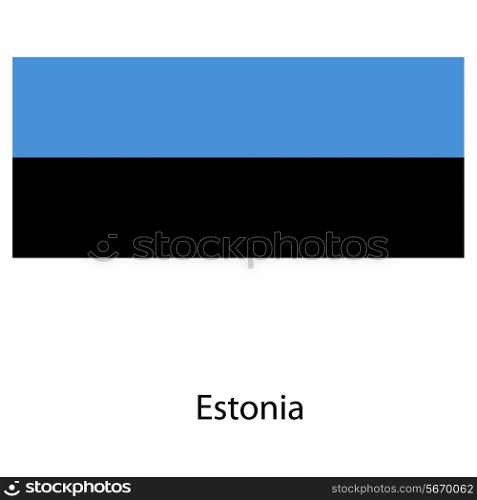 Flag of the country estonia. Vector illustration. Exact colors.