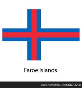 Flag of the country faroe islands. Vector illustration. Exact colors.
