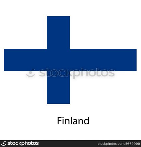 Flag of the country finland. Vector illustration. Exact colors.