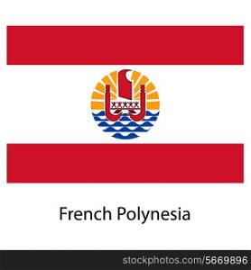 Flag of the country french polynesia. Vector illustration. Exact colors.