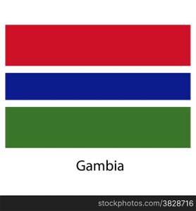 Flag of the country gambia. Vector illustration. Exact colors.