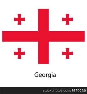 Flag of the country georgia. Vector illustration. Exact colors.