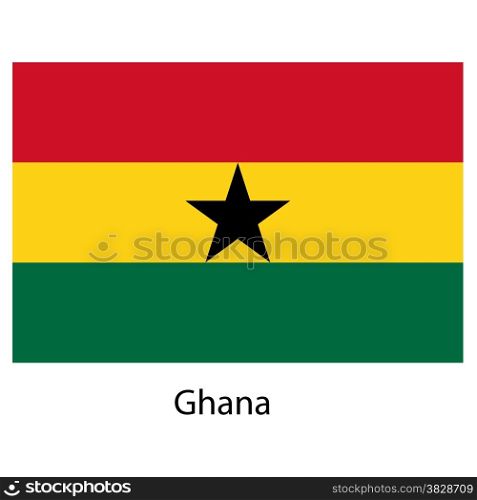 Flag of the country ghana. Vector illustration. Exact colors.