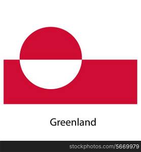 Flag of the country greenland. Vector illustration. Exact colors.