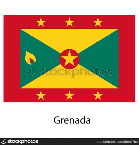 Flag of the country grenada. Vector illustration. Exact colors.