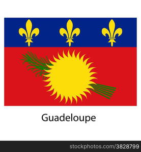 Flag of the country guadeloupe. Vector illustration. Exact colors.