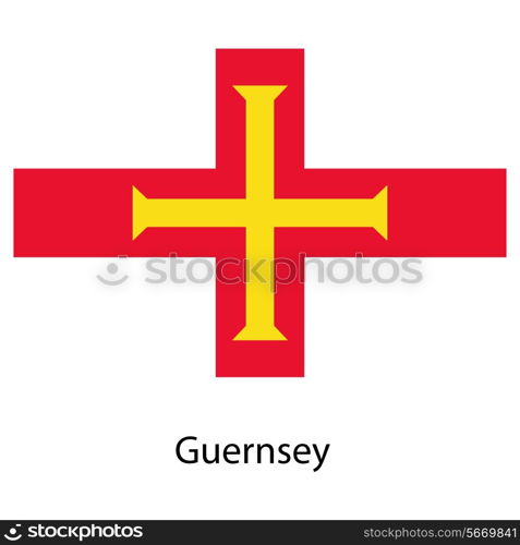 Flag of the country guernsey. Vector illustration. Exact colors.