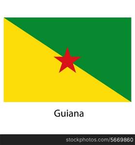 Flag of the country guiana. Vector illustration. Exact colors.