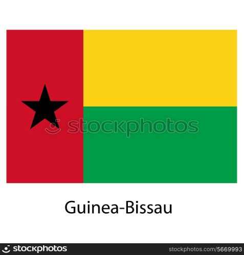 Flag of the country guinea bissau. Vector illustration. Exact colors.