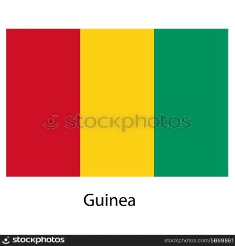 Flag of the country guinea. Vector illustration. Exact colors.