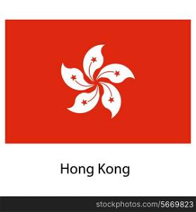 Flag of the country hong kong. Vector illustration. Exact colors.
