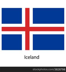 Flag of the country iceland. Vector illustration. Exact colors.