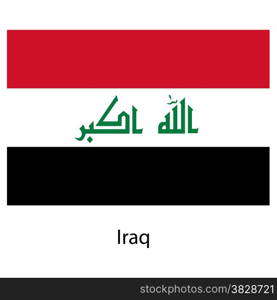 Flag of the country iraq. Vector illustration. Exact colors.