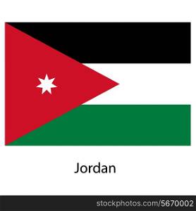 Flag of the country jordan. Vector illustration. Exact colors.