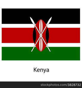 Flag of the country kenya. Vector illustration. Exact colors.