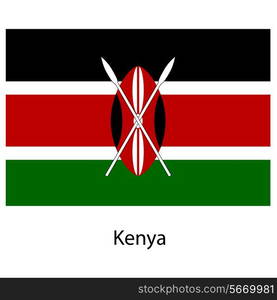 Flag of the country kenya. Vector illustration. Exact colors.