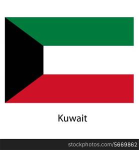 Flag of the country kuwait. Vector illustration. Exact colors.