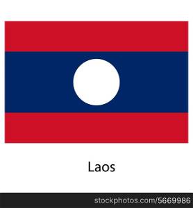 Flag of the country laos. Vector illustration. Exact colors.