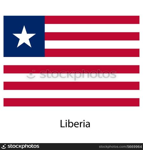 Flag of the country liberia. Vector illustration. Exact colors.
