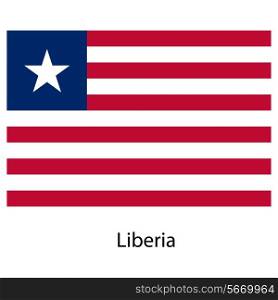 Flag of the country liberia. Vector illustration. Exact colors.
