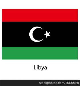 Flag of the country libya. Vector illustration. Exact colors.