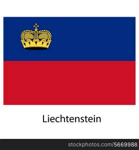 Flag of the country liechtenstein. Vector illustration. Exact colors.