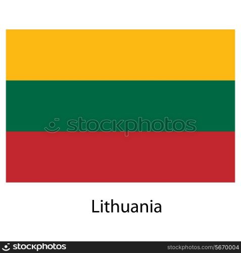 Flag of the country lithuania. Vector illustration. Exact colors.