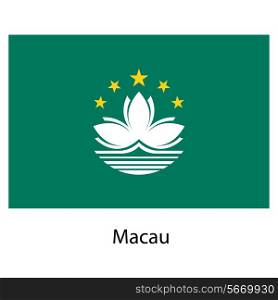 Flag of the country macau. Vector illustration. Exact colors.