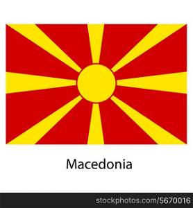 Flag of the country macedonia. Vector illustration. Exact colors.