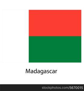 Flag of the country madagascar. Vector illustration. Exact colors.