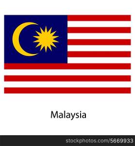 Flag of the country malaysia. Vector illustration. Exact colors.
