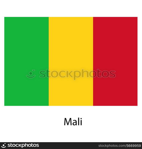 Flag of the country mali. Vector illustration. Exact colors.